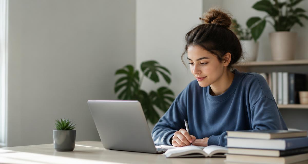 Studentessa che segue una lezione universitaria online al computer